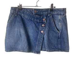NWOT We The Free Mini Denim 30 Women's Wynne‎ Criss Cross Skirt